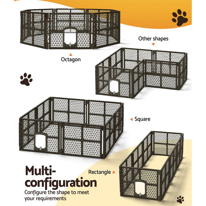 I.pet Pet Dog Playpen Enclosure 8 Panel Fence Puppy Cage