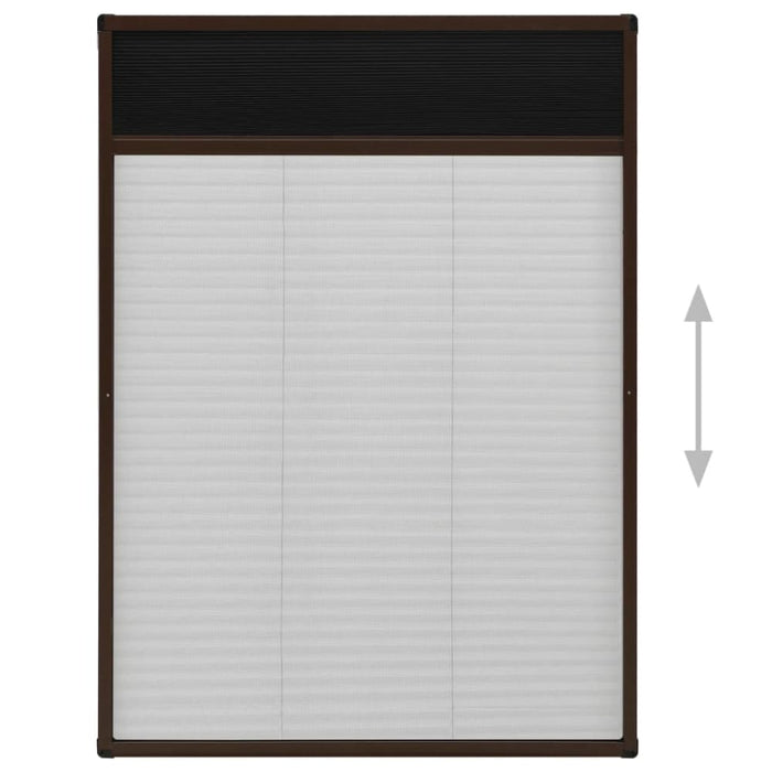 Plisse Insect Screen For Windows Aluminium Brown 80x120 Cm