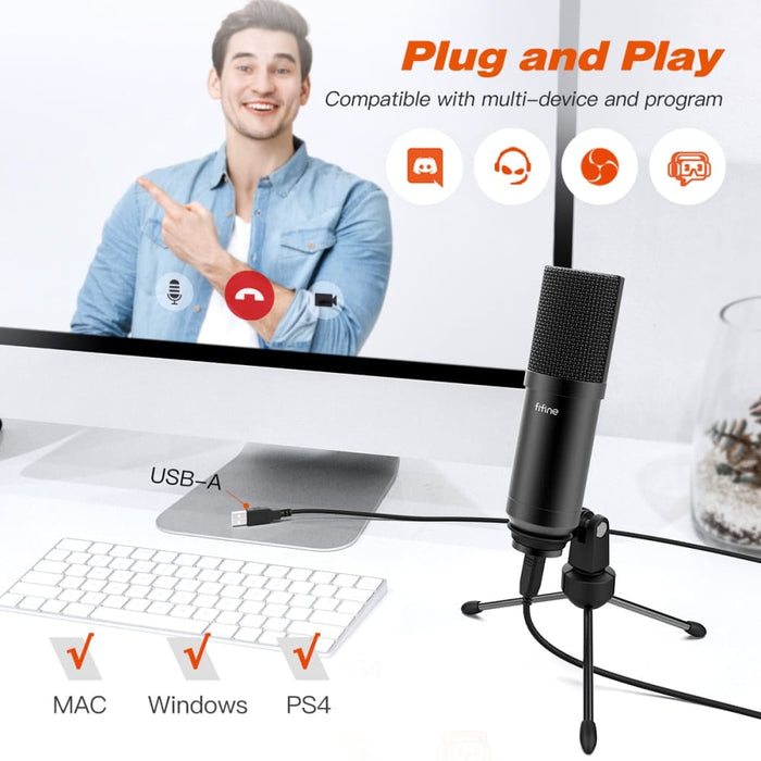 Plug & Play Microphone Set With Flexible Arm Stand