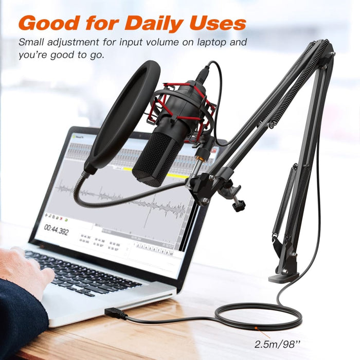 Plug & Play Microphone Set With Flexible Arm Stand