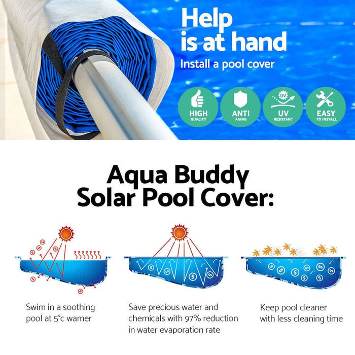 Pool Cover 8x4.2m 400 Micron Silver Swimming Solar Blanket