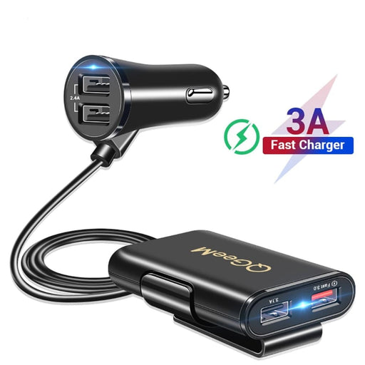 Portable 4 Usb Quick Charge 3.0 Front Back Car Charger Plug