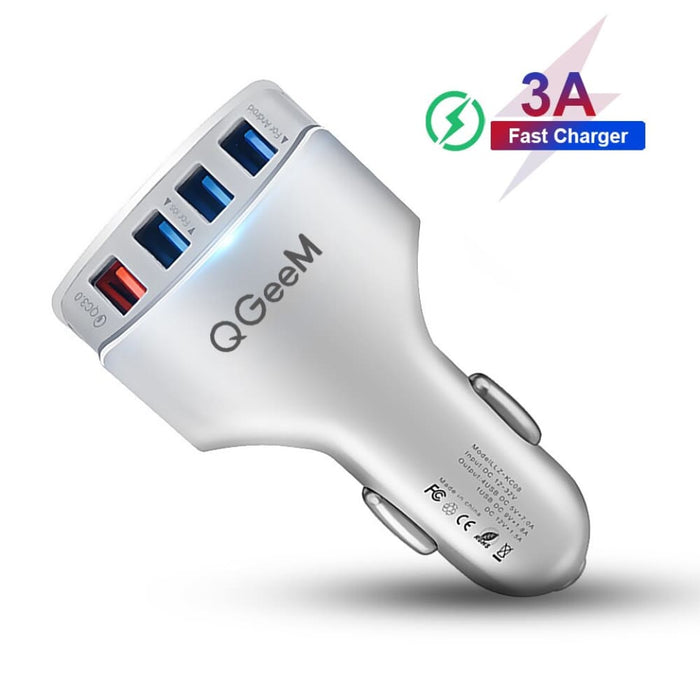 Portable 4 Usb Quick Charge 3.0 Front Back Car Charger Plug