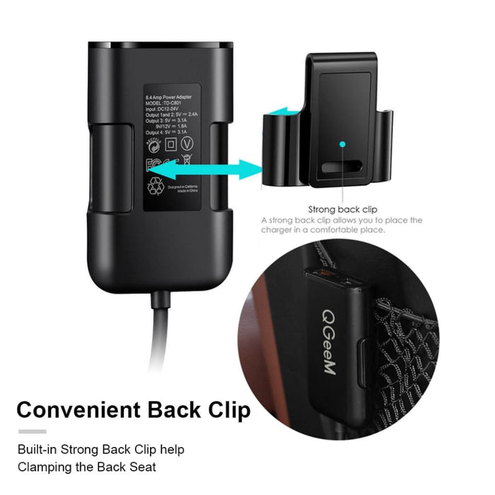 Portable 4 Usb Quick Charge 3.0 Front Back Car Charger Plug