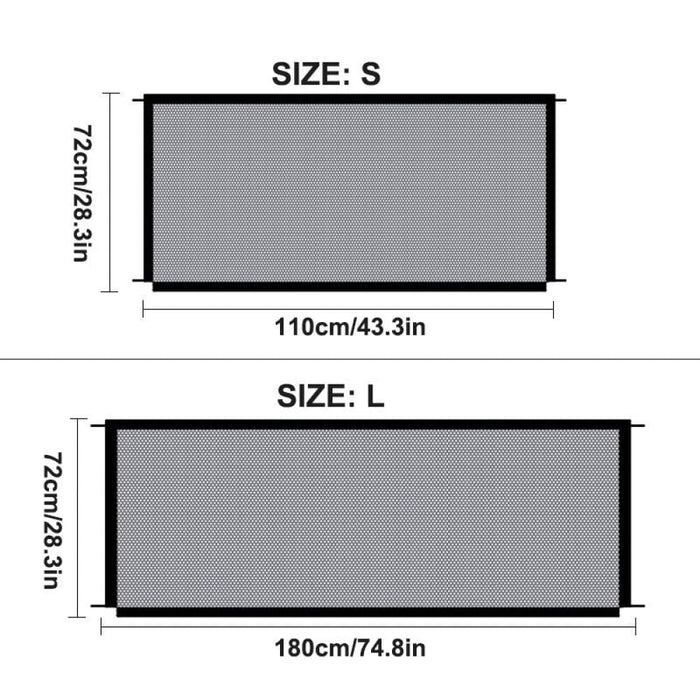 Portable Folding Mesh Dog Gate Durable Retractable Pole