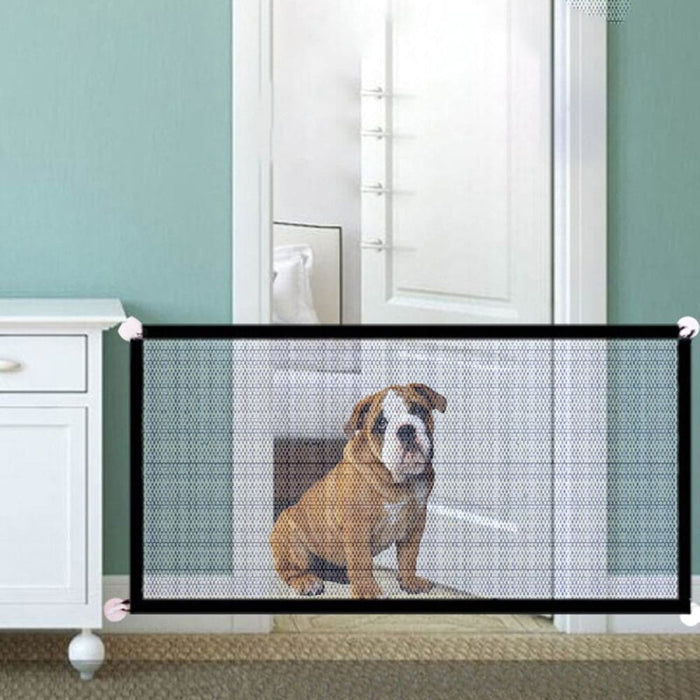 Portable Folding Mesh Dog Gate Durable Retractable Pole