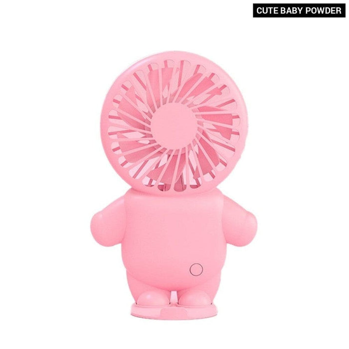 Portable Handheld Fan Cartoon Charging Model Large Wind