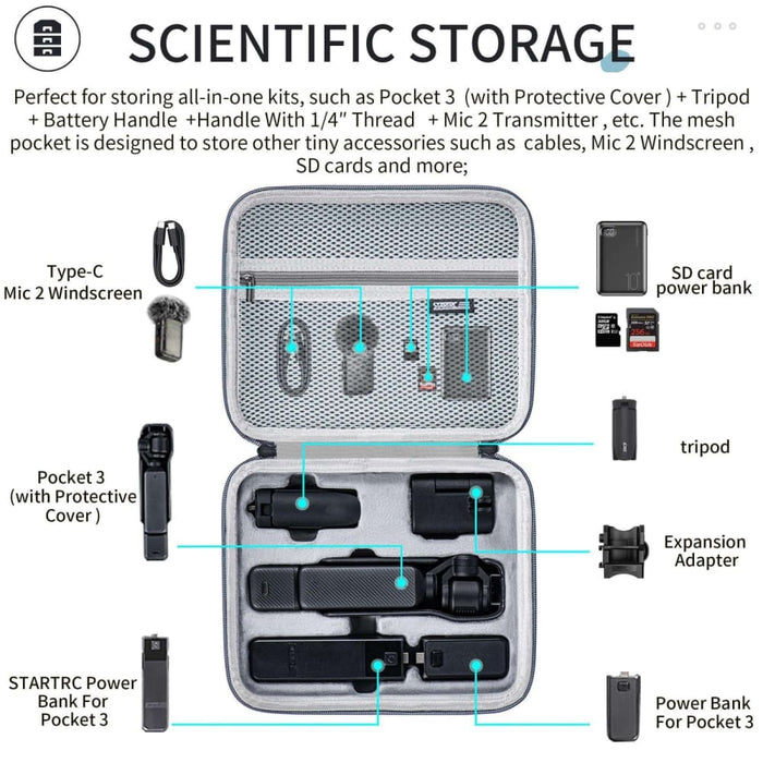 Portable Pu Storage Box Carrying Case For Dji Pocket 3