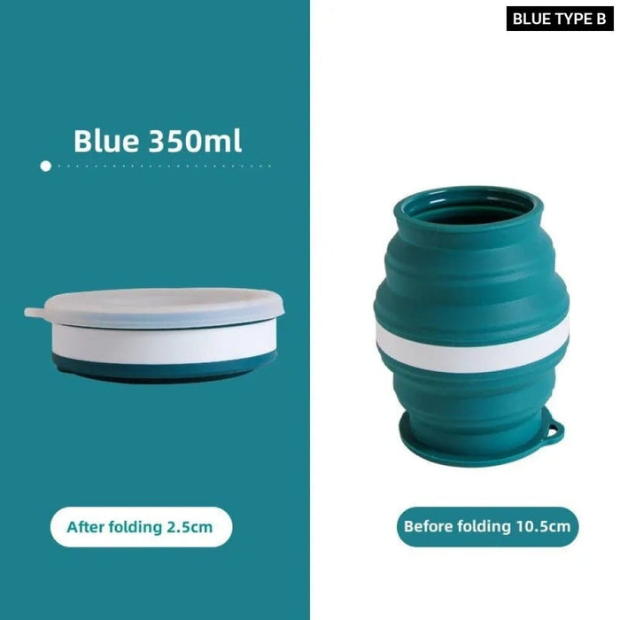 Portable Silicone Foldable Collapsible Cup With Lanyard