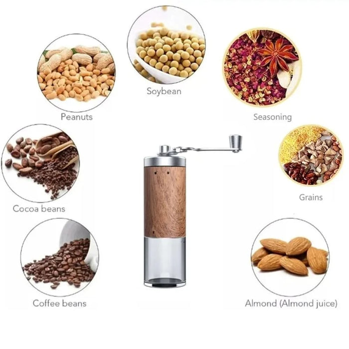 Portable Wood Grain Coffee Grinder