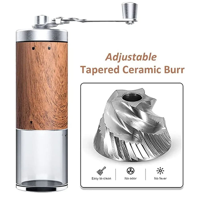 Portable Wood Grain Coffee Grinder