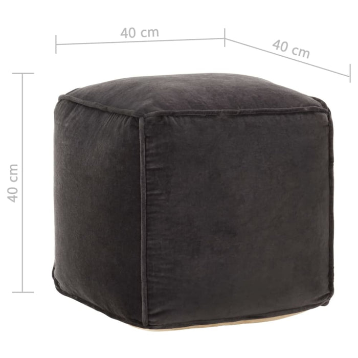 Pouffe Cotton Velvet 40x40x40 Cm Anthracite Xnabxi