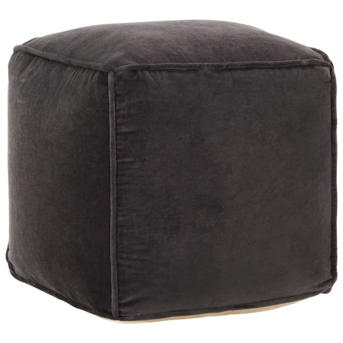 Pouffe Cotton Velvet 40x40x40 Cm Anthracite Xnabxi