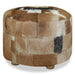 Pouffe Genuine Leather Round 50x50x45 Cm Xaapan