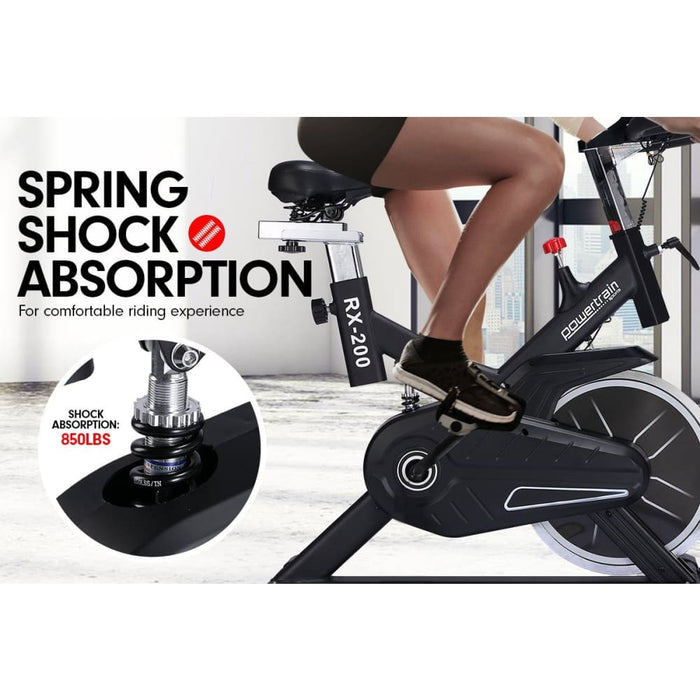 Powertrain Rx-200 Exercise Spin Bike Cardio Cycling - Black