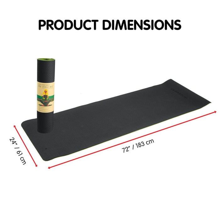 Powertrain Eco - friendly Tpe Pilates Exercise Yoga Mat 8mm