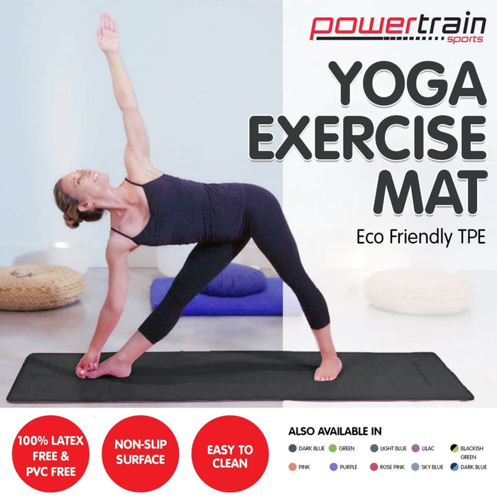 Powertrain Eco-friendly Tpe Yoga Pilates Exercise Mat 6mm -