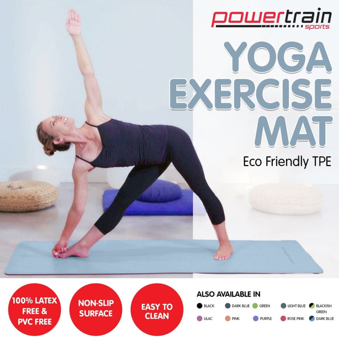 Powertrain Eco-friendly Tpe Yoga Pilates Exercise Mat 6mm