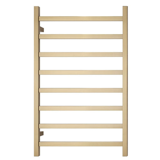 Premium Brushed Gold Heated Towel Rack 8 Bars Square Design