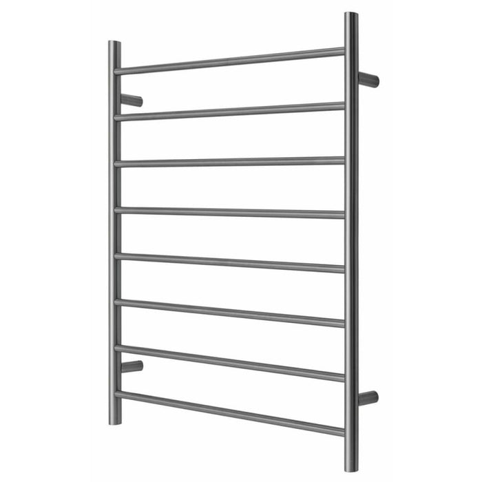 Premium Brushed Nickel Heated Towel Rack 8 Bars Round