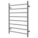 Premium Brushed Nickel Heated Towel Rack 8 Bars Round