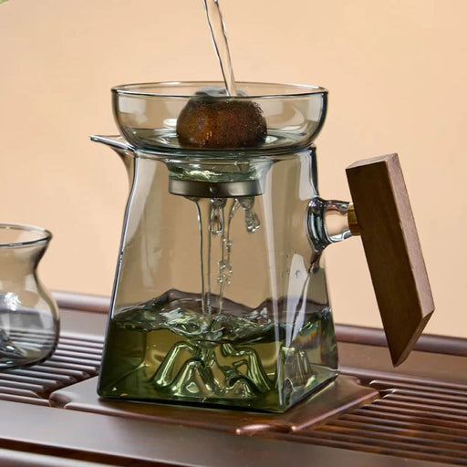 Premium Glass Tea Set With Filter And Divider