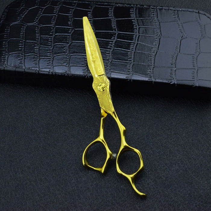 Print Design 6 Inch Golden Hairdressing Scissors Kit