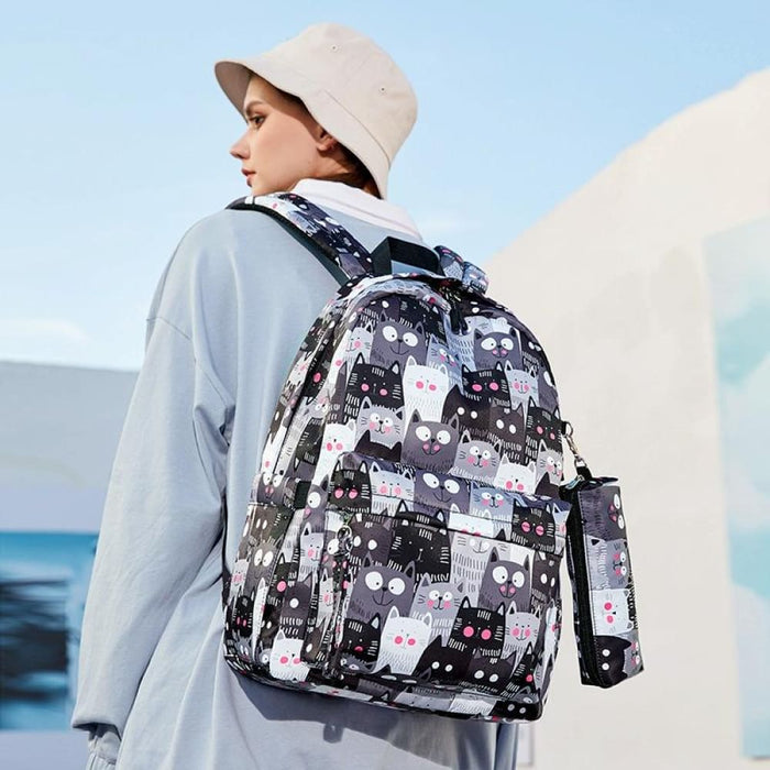 Printed Backpack Set For Students