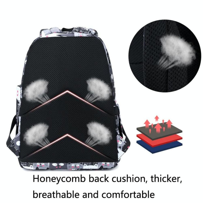 Printed Backpack Set For Students