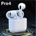 Pro 4 Tws Wireless Earphones 5.0 Bluetooth Headset With Mic