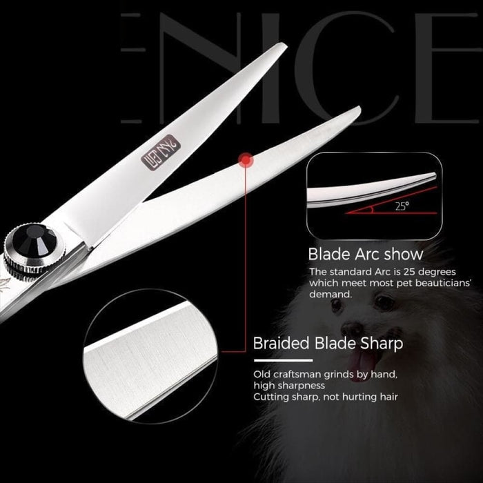 Professional 5.5 Inch Pet Grooming Curved Scissors For Dog