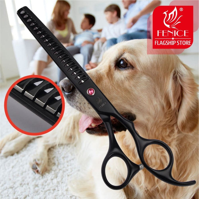 Professional 7.0 7.5 Inch Black Pet Scissors Dog Grooming