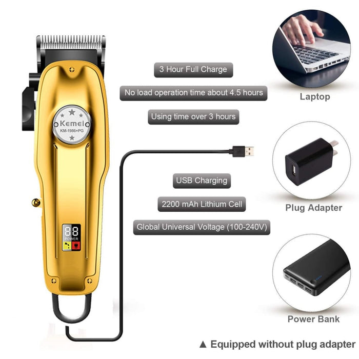 Professional Barber Cordless Hair Clippers For Men Beard