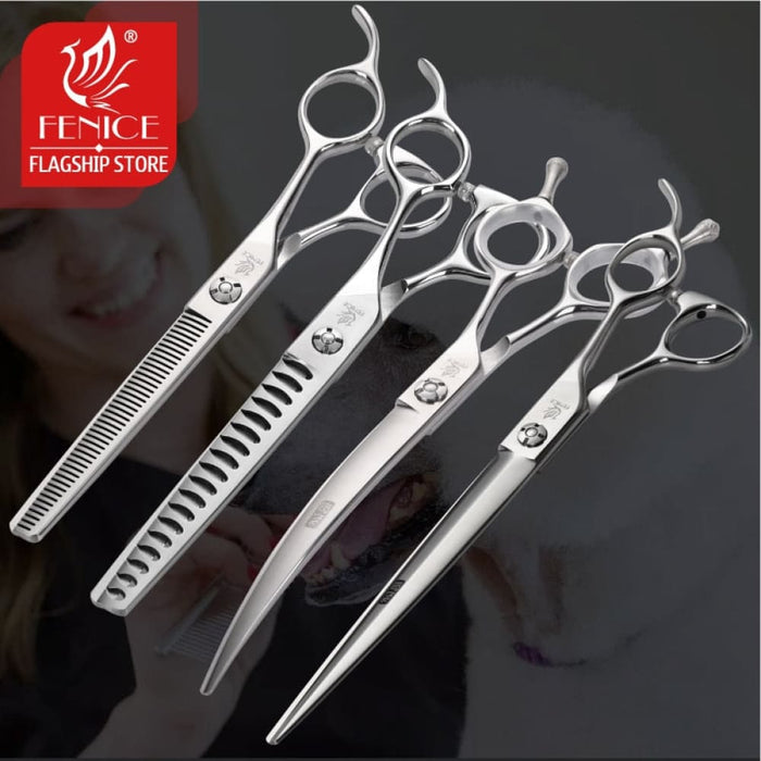 Professional Pet Scissors Straight Thinning Curved Dog