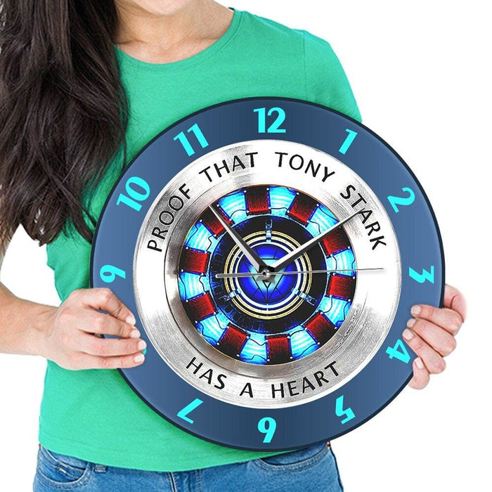 Proof That Tony Stark Has a Heart Arc Reactor Wall Clock