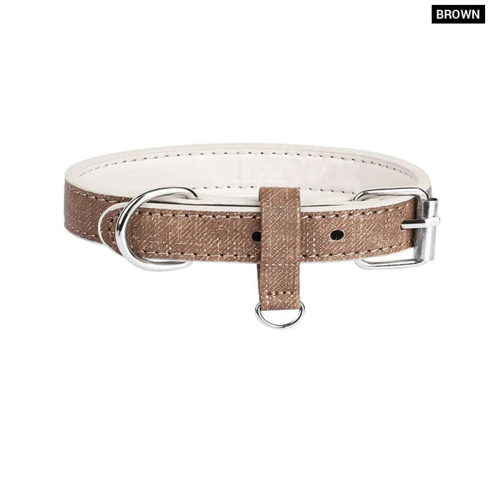 Pu Leather Dog Collar Adjustable Breathable