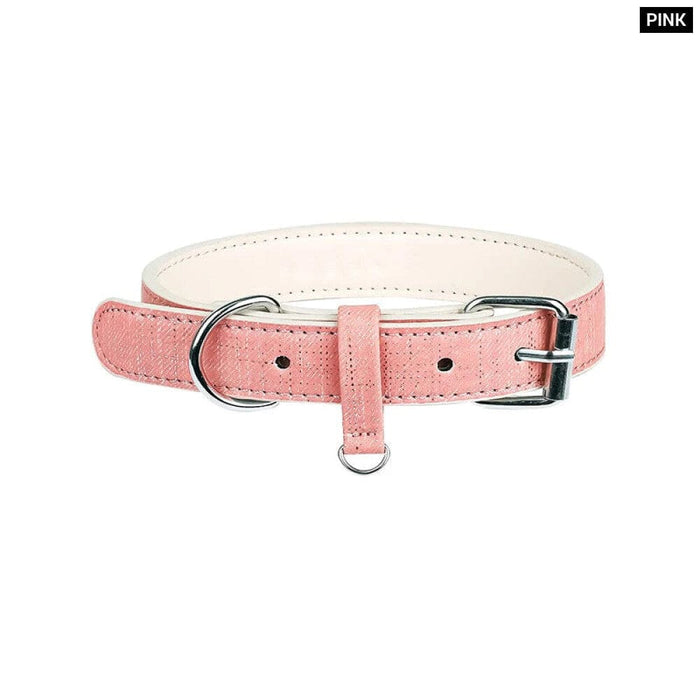 Pu Leather Dog Collar Adjustable Breathable