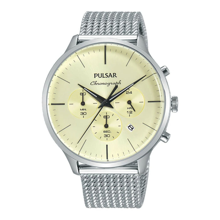 Pulsar Pt3859x1 Men’s Beige Watch Quartz 43mm