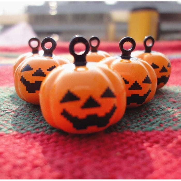 Pumpkin Shape Jingle Bells Copper Charms Pet Necklace