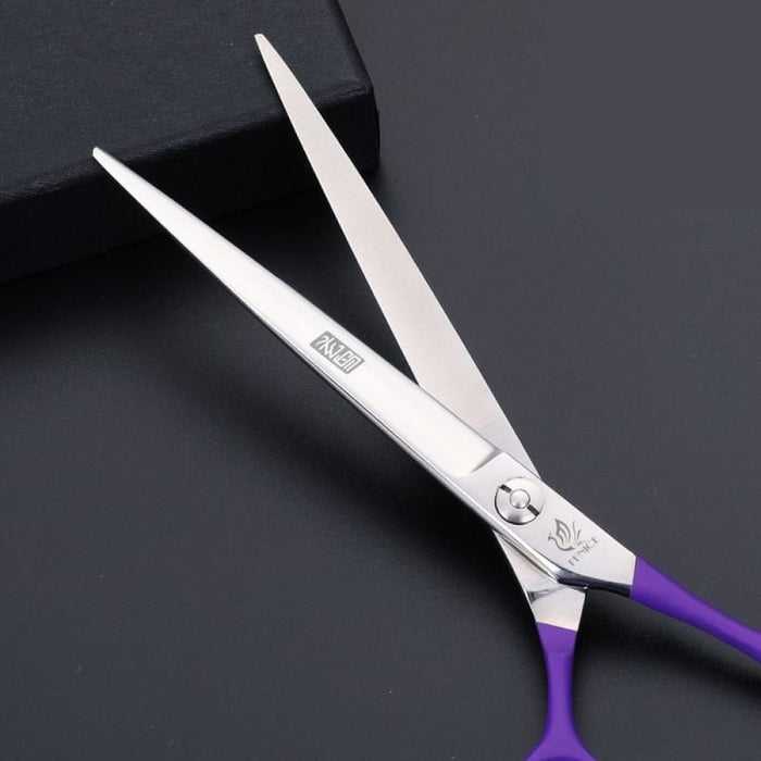 Purple 6.75 Inch Pet Dogs Gromming Scissors Straight Shears