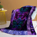 Purple And Blue Butterfly Throw Blanket For Kids Adults