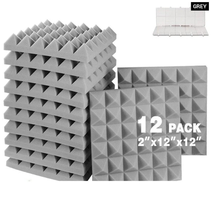 Pyramid Soundproof Foam 12 Pcs Acoustic Studio Sound