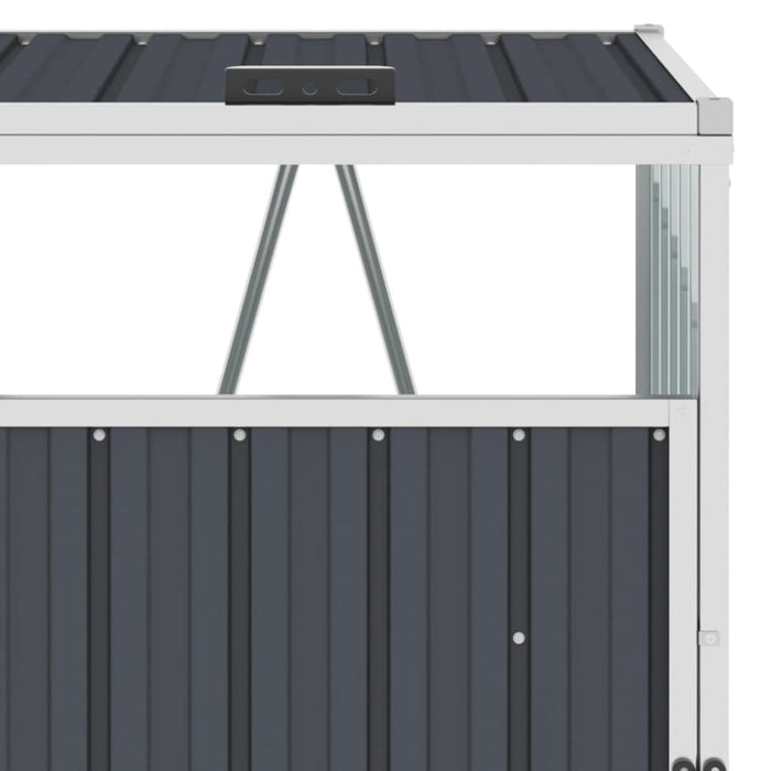 Quadruple Garbage Bin Shed Anthracite 286x81x121 Cm Steel