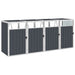 Quadruple Garbage Bin Shed Anthracite 286x81x121 Cm Steel