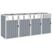 Quadruple Garbage Bin Shed Grey 286x81x121 Cm Steel Alxnl