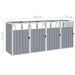 Quadruple Garbage Bin Shed Grey 286x81x121 Cm Steel Alxnl