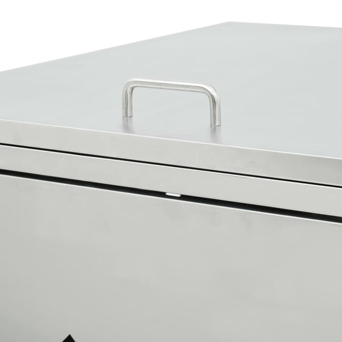 Quadruple Wheelie Bin Shed 240 l Stainless Steel Oaptnx