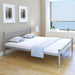Queen Size Bed Frame Grey Metal Xaiana