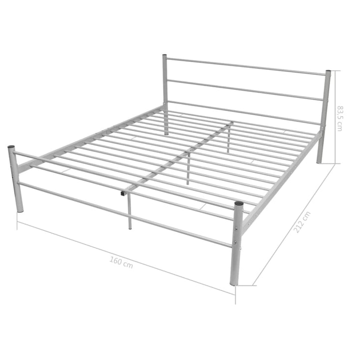 Queen Size Bed Frame Grey Metal Xaiana