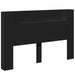 Queen Size Headboard Cabinet With Led Black 160x16.5x103.5